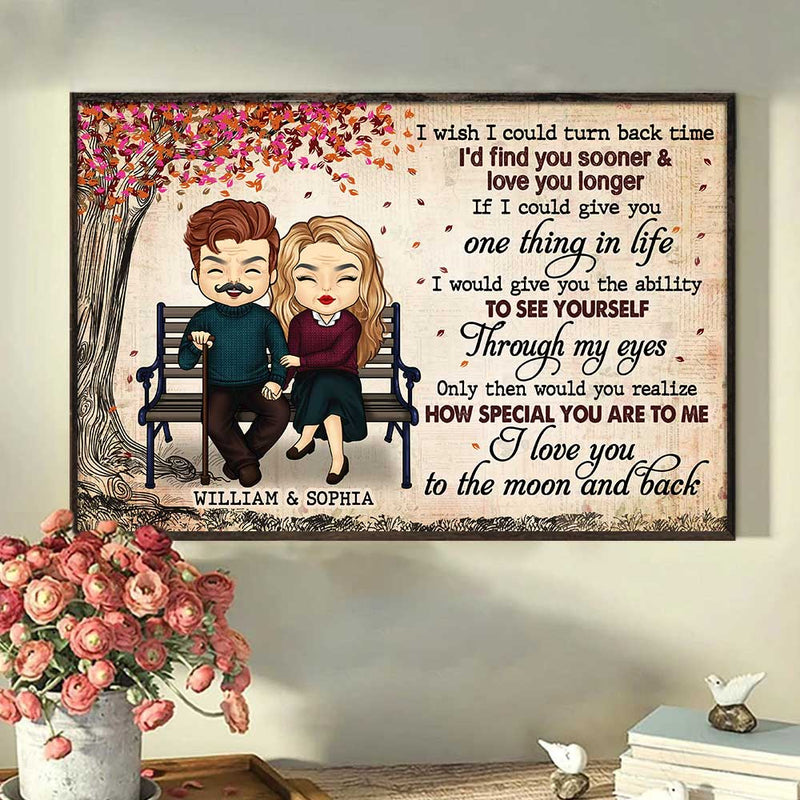 I Love You To The Moon And Back - Gift For Couples, Personalized Horizontal Poster