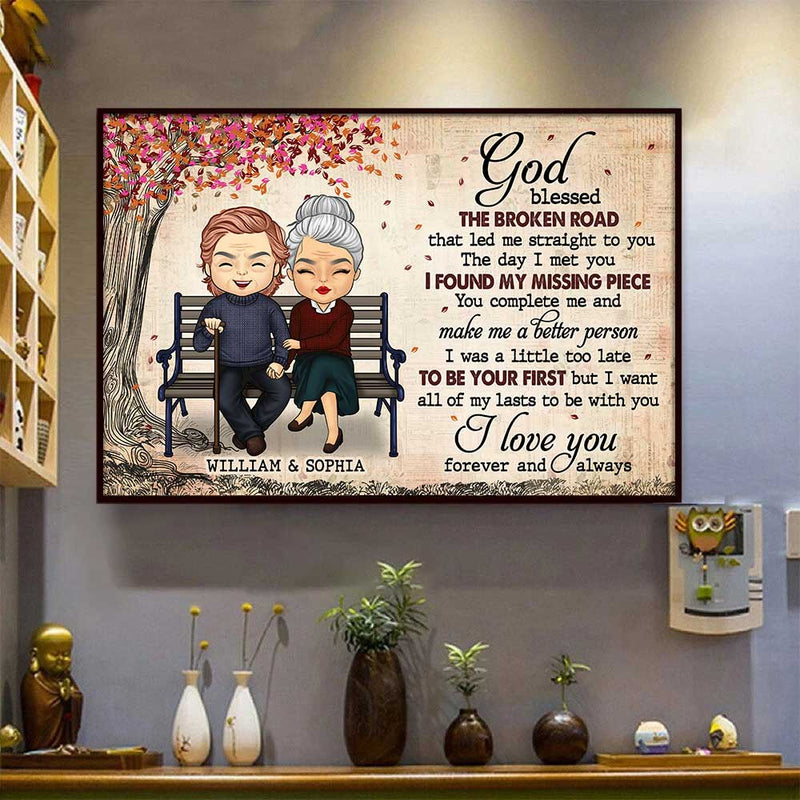 You Are My Missing Piece, I Love You - Gift For Couples, Personalized Horizontal Poster