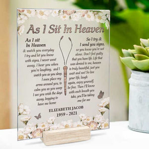 You're Not Alone - Personalized Acrylic Plaque - Memorial Gift, Sympathy Gift