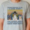 Dog Mom And Camping Queen Rock Them Both - Personalized Unisex T-Shirt