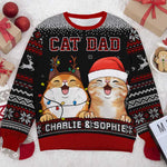 World's Best Cat Mom - Personalized Custom Unisex Ugly Christmas Sweatshirt, Wool Sweatshirt, All-Over-Print Sweatshirt - Gift For Cat Lovers, Pet Lovers, Christmas Gift