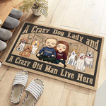 A Crazy Dog Lady Live Here, Sketch House - Personalized Decorative Mat