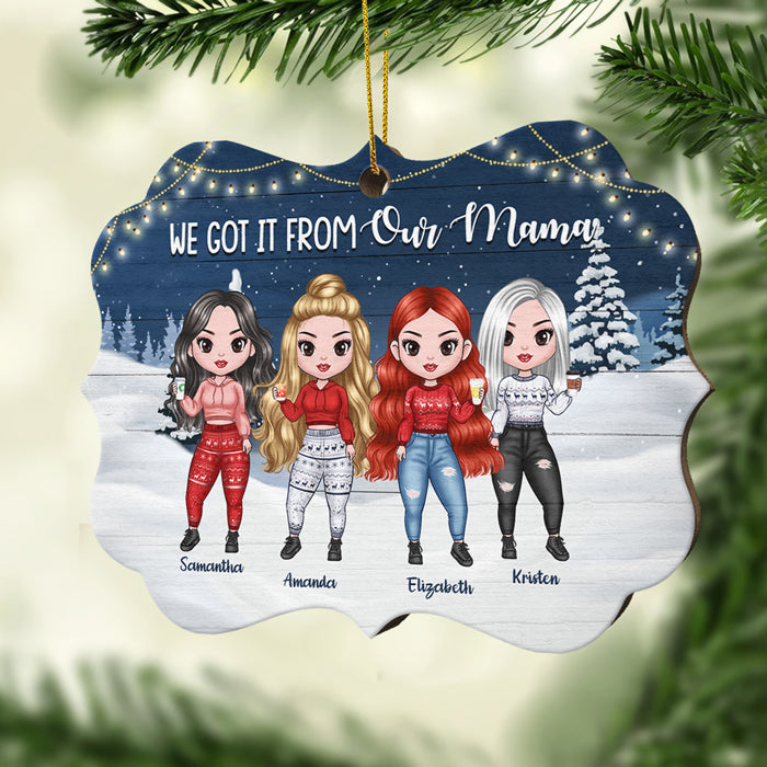 Like Mother Like Daughter - Personalized Custom Benelux Shaped Wood Christmas Ornament