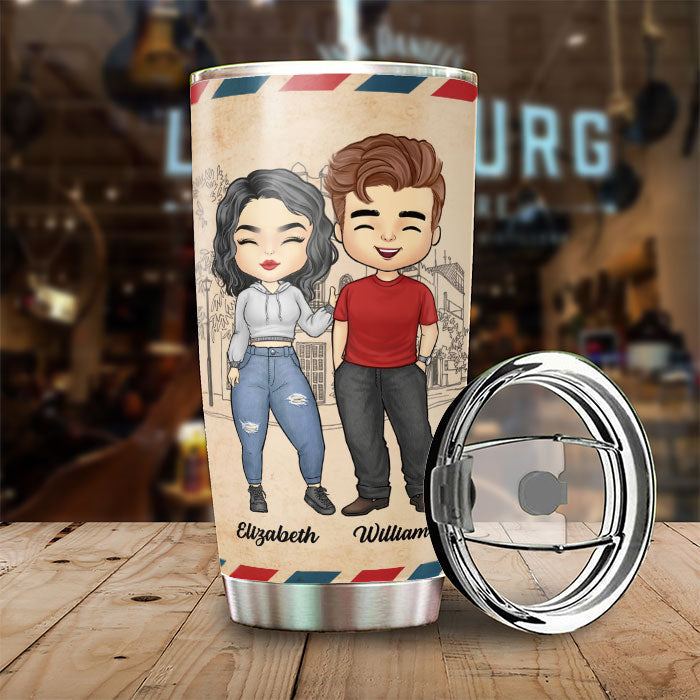 The Day I Met You, I Found My Missing Piece - Gift For Couples, Personalized Tumbler