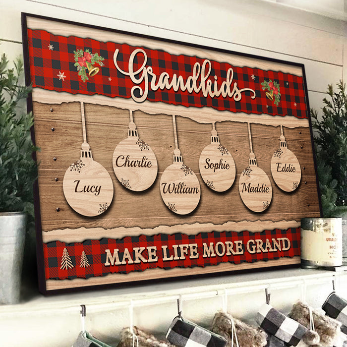 Life Is Better With Grandkids - Personalized Horizontal Poster