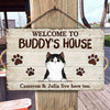 Welcome To The Cats' House - Funny Personalized Cat Rectangle Sign