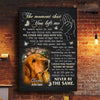 The Moment That You Left Me - My Heart Split In Two - Personalized Vertical Canvas