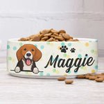 Colorful Dot, Gift For Dog Lovers - Personalized Custom Ceramic Dog Bowls