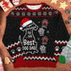 Merry Christmas To The Best Dog Dad - Personalized Custom Unisex Ugly Christmas Sweatshirt, Wool Sweatshirt, All-Over-Print Sweatshirt - Gift For Dog Lovers, Pet Lovers, Christmas Gift