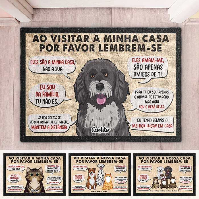 Ao Visitar A Minha/Nossa Casa, Por Favor Lembrem-Se - Personalized Decorative Mat Portuguese