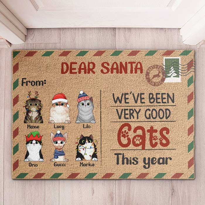 Dear Santa We've Been Very Good Cats - Personalized Decorative Mat