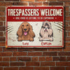 Trespassers Welcome - Funny Personalized Dog Metal Sign