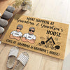 What Happens At Grandma & Grandpa's House - Personalized Decorative Mat