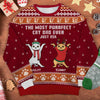 The Most Purrfect Cat Mom Ever - Personalized Custom Unisex Ugly Christmas Sweatshirt, Wool Sweatshirt, All-Over-Print Sweatshirt - Gift For Cat Lovers, Pet Lovers, Christmas Gift