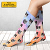 Colorful Galaxy - Upload Image, Gift For Pet Lovers - Personalized Socks