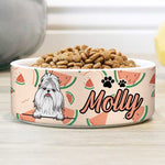 Summer Fruit, Gift For Dog Lovers - Personalized Custom Ceramic Dog Bowls