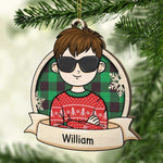 Cool Kids Celebrate Christmas - Personalized Custom Wood Shaped Christmas Ornament