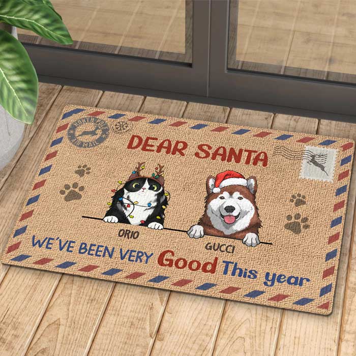 Letter To Santa - Dear Santa, We've Been Very Good This Year - Personalized Decorative Mat