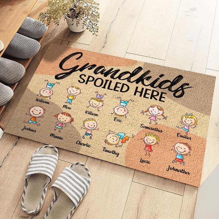 Grandkids Spoiled Here - Personalized Decorative Mat