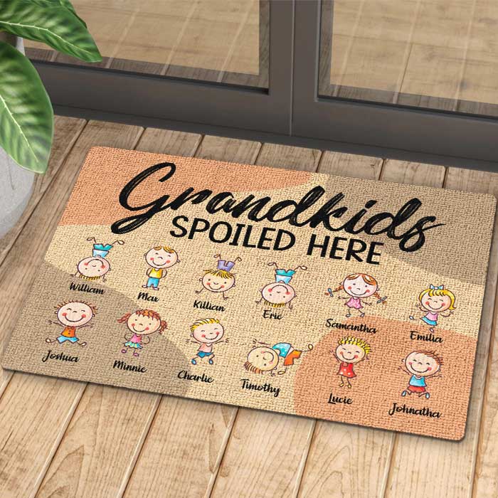 Grandkids Spoiled Here - Personalized Decorative Mat