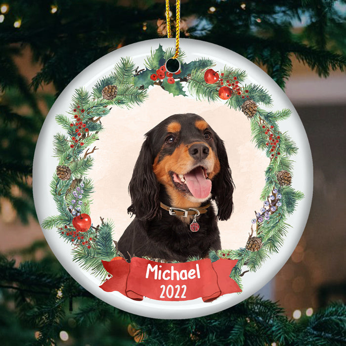 Have A Warm And Fuzzy Holiday - Personalized Custom Round Shaped Ceramic Photo Christmas Ornament - Upload Image, Gift For Pet Lovers, Christmas Gift