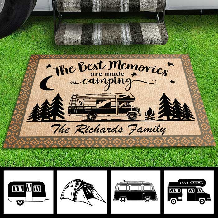 The Best Memories Are Made Camping - Personalized Decorative Mat