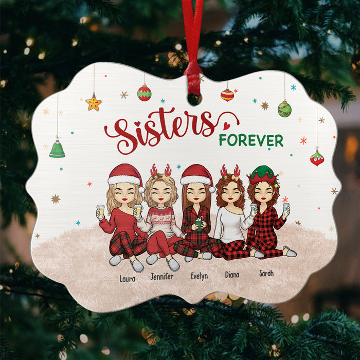 We're Besties Forever - Bestie Personalized Custom Ornament - Aluminum Benelux Shaped - Christmas Gift For Best Friends, BFF, Sisters