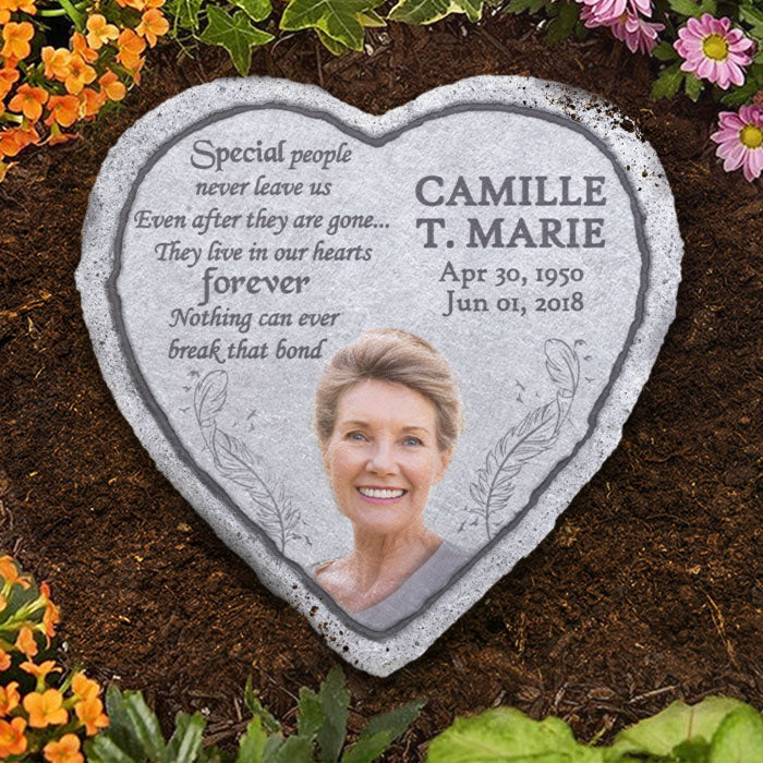 Special People Live In Our Hearts Forever - Personalized Memorial Stone, Human Grave Marker - Upload Image, Memorial Gift, Sympathy Gift