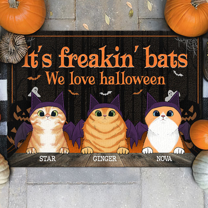 It's Freakin' Bats We Love Halloween - Personalized Decorative Mat - Gift For Pet Lovers, Halloween Gift