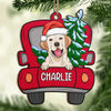 Here Comes Santa Paws - Dog Personalized Custom Ornament - Wood Car Shaped - Christmas Gift For Pet Owners, Pet Lovers