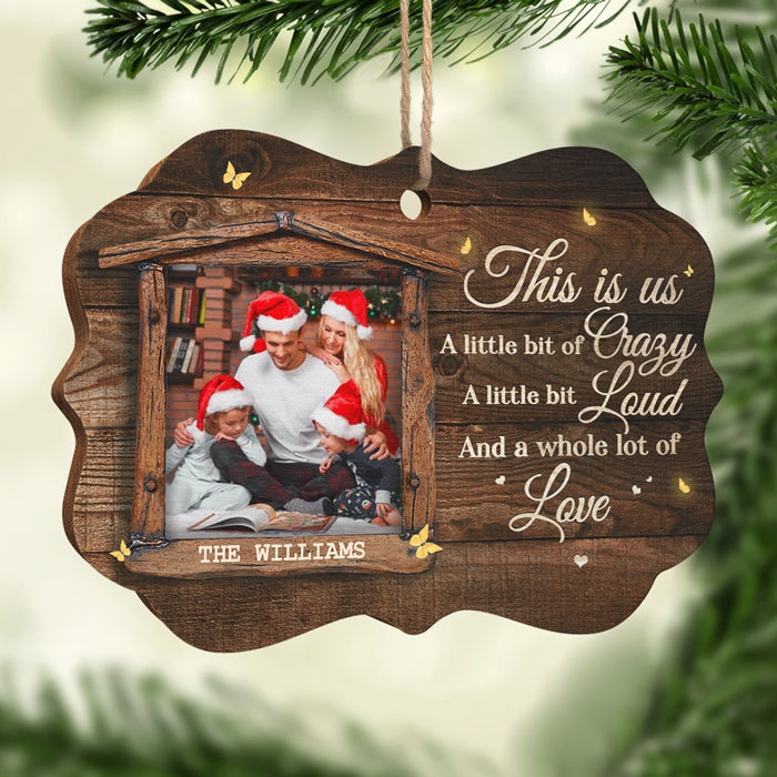 A Whole Lot Of Love - Personalized Custom Benelux Shaped Wood Christmas Ornament, Personalized Portrait Family Photo, Custom Photo Ornament - Upload Image, Gift For Family, Christmas Gift