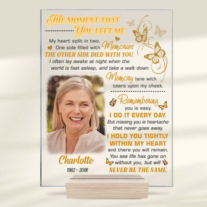 Remembering You Is Easy I Do It Everyday - Upload Image - Personalized Acrylic Plaque