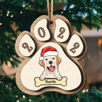 Christmas Is On Its Way - Personalized Custom Paw Shaped 2 Layered Wood Christmas Ornament - Gift For Pet Lovers, Christmas Gift