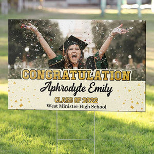 Congratulations On Your Graduation - Upload Image - Personalized Yard Sign
