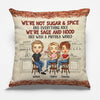 Besties We're Sage And Hood & Wish A Mufuka Would - Bestie Personalized Custom Pillow (Insert Included) - Christmas Gift For Best Friends, BFF, Sisters