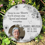 Deep In Our Heart, You'll Always Stay - Personalized Memorial Stone, Human Grave Marker - Upload Image, Memorial Gift, Sympathy Gift