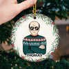 Happy Christmas With Family - Family Personalized Custom Ornament - Ceramic Round Shaped - Christmas Gift For Family Members