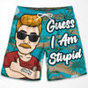 I Am With Stupid - Personalized Couple Beach Shorts - Gift For Couples, Husband Wife