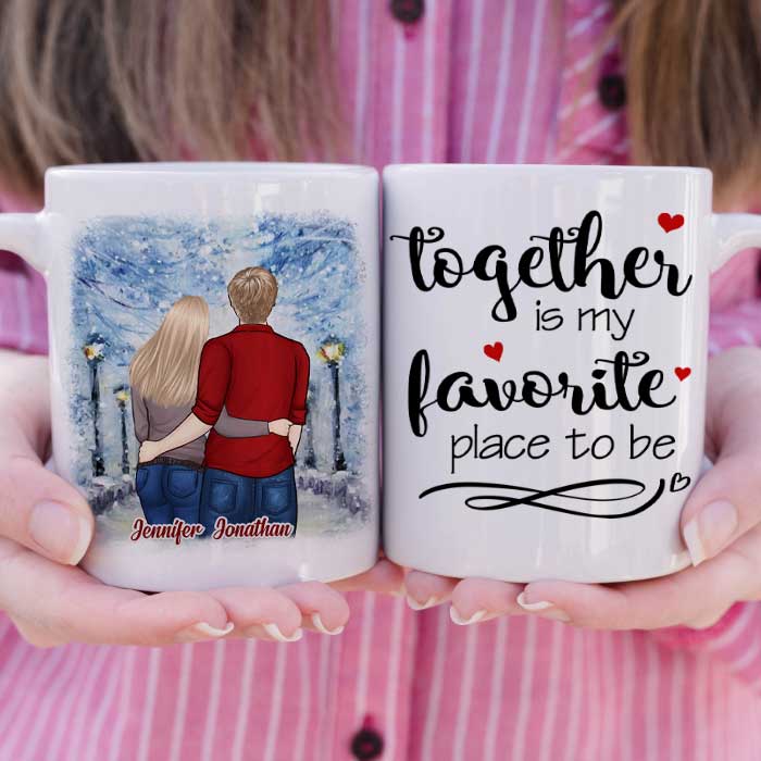 Together With You Is My Favorite Place To Be - Gift For Couples, Personalized Mug