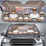 Happy Family Trip - Personalized Auto Sunshade - Gift For Couples, Husband Wife