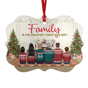The Greatest Christmas Gift Is Family - Personalized Custom Benelux Shaped Wood/Aluminum Christmas Ornament - Gift For Family, Christmas Gift