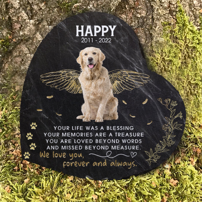 Love You Forever & Always - Personalized Memorial Stone, Pet Grave Marker - Upload Image, Memorial Gift, Sympathy Gift
