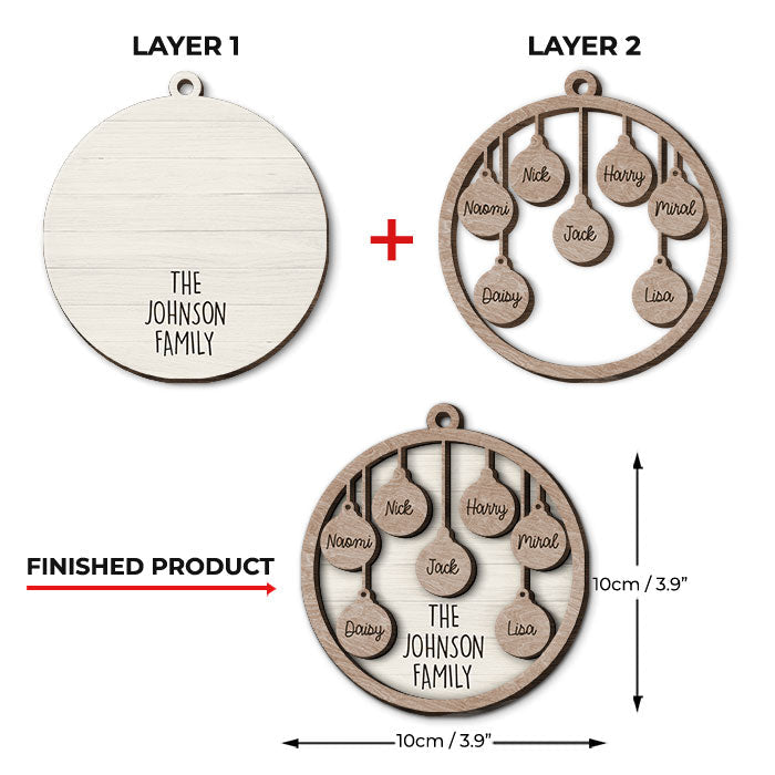 Family Is The Best Part Of Christmas - Personalized Custom Round Shaped 2 Layered Wood Christmas Ornament - Gift For Family Member, Christmas Gift