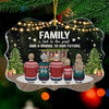 Family Where Love Never Ends - Family Personalized Custom Ornament - Acrylic Benelux Shaped - Christmas Gift For Family Members