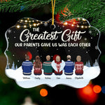 Brothers & Sisters Will Always Be Connected By Heart - Family Personalized Custom Ornament - Acrylic Benelux Shaped - New Arrival Christmas Gift For Siblings, Brothers, Sisters