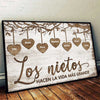 Los Nietos Hacen La Vida Más Grande - Personalized Horizontal Poster Spanish