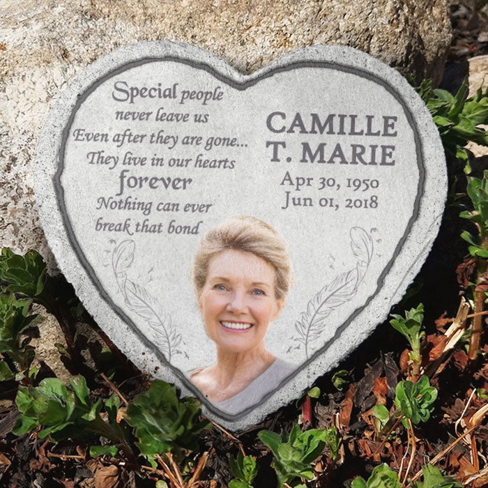 Special People Live In Our Hearts Forever - Personalized Memorial Stone, Human Grave Marker - Upload Image, Memorial Gift, Sympathy Gift
