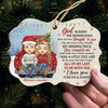 God Blessed The Broken Road - Personalized Custom Benelux Shaped Wood Christmas Ornament - Gift For Couple, Husband Wife, Anniversary, Engagement, Wedding, Marriage Gift, Christmas Gift