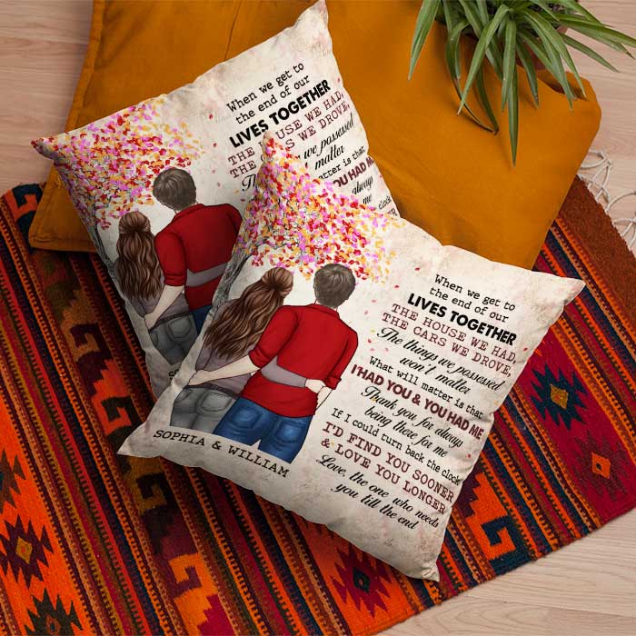 I Wish I'd Find You Sooner And Love You Longer - Gift For Couples, Personalized Pillow (Insert Included)