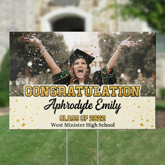 Congratulations On Your Graduation - Upload Image - Personalized Yard Sign